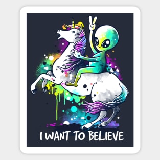 I want to believe watercolor Sticker